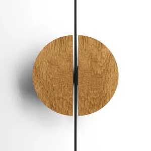 Wood cabinet knob from two 5" half round parts